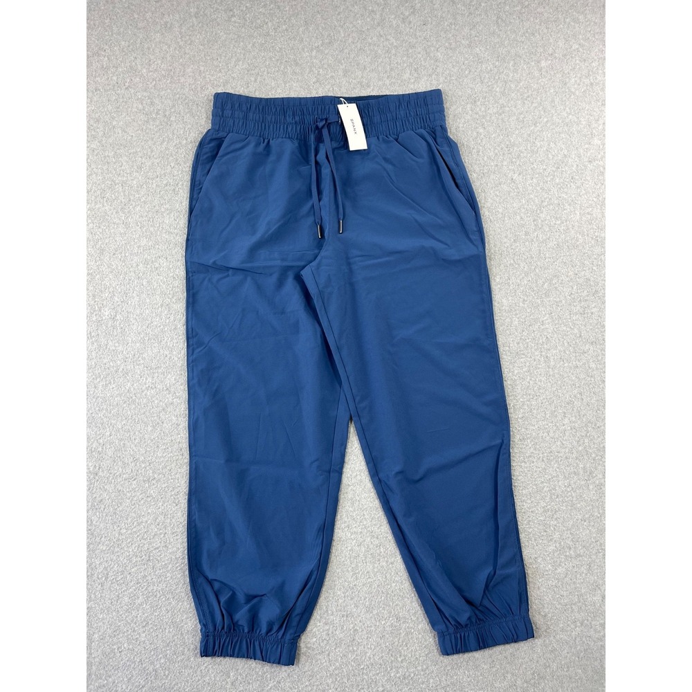 Spanx On The Move Joggers Womens L Fade Indigo Athleisure Commute Tapered Legs